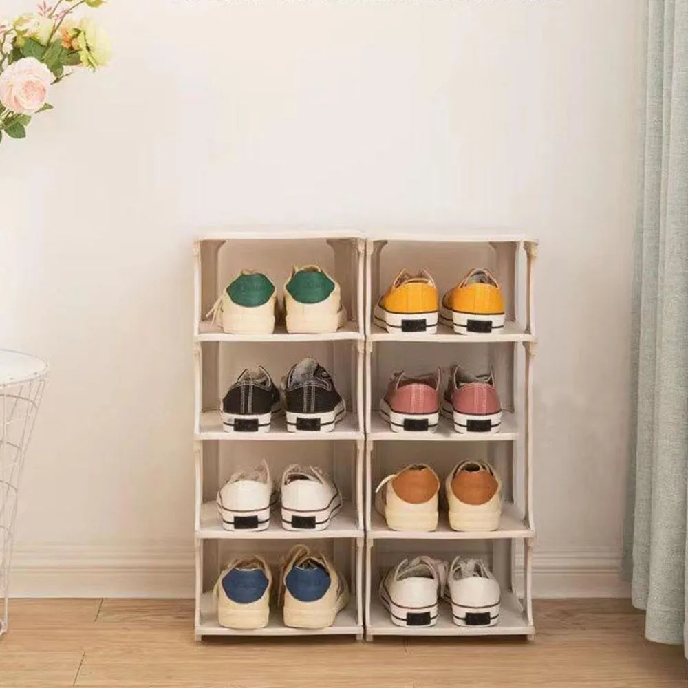 

Plastic Shoe Rack 2/5/8 Layers Storage Large Capacity Cabinet Thickened Material Toughness Space Saving Easy Assembly