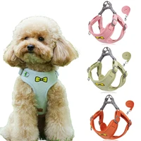 pet dog harness leash set for small dogs reflective adjustable pet chest strap dog cat vest outdoor walking lead leashes harness