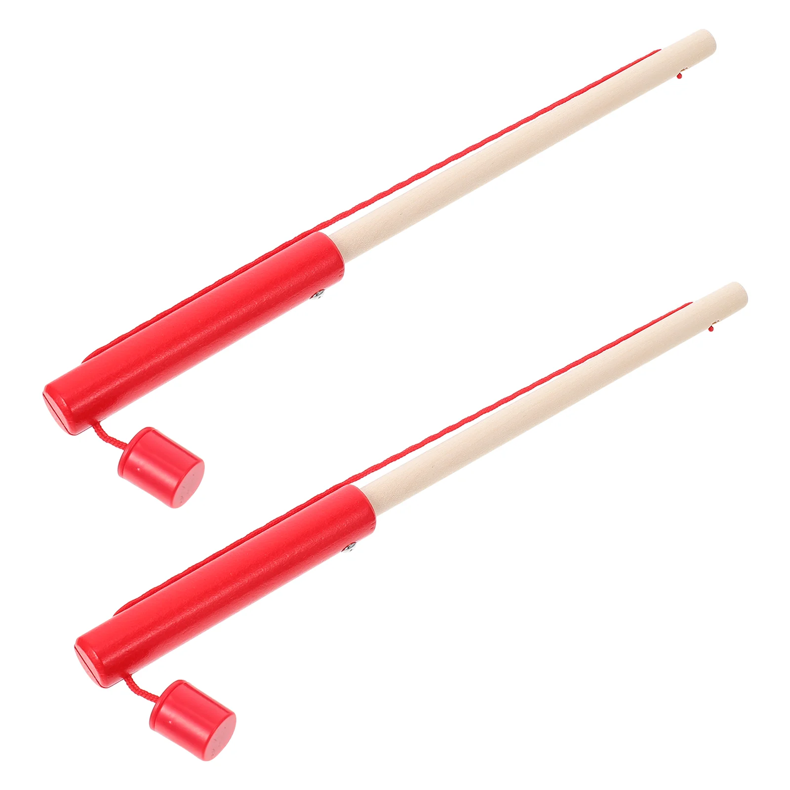 

2 Pcs Children's Fishing Rod Educational Kids Toy Game Pole Cartoon Early Wooden Magnetic