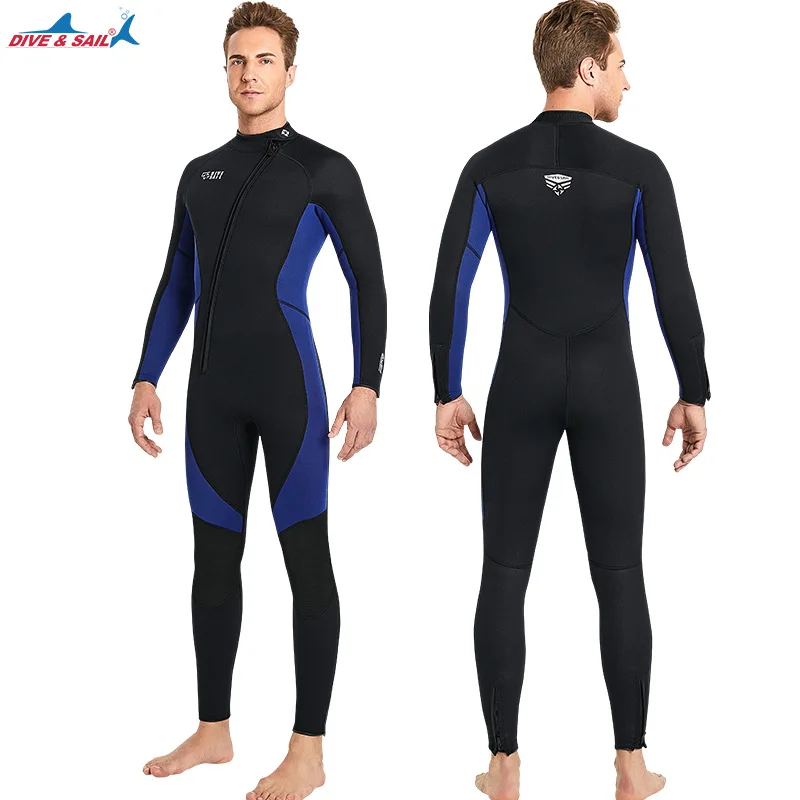 New 3mm Neoprene Wetsuit Men One-Piece Warm Surfing Scuba Wetsuits Women Long Sleeve Snorkeling Diving Suit Winter Swimsuit