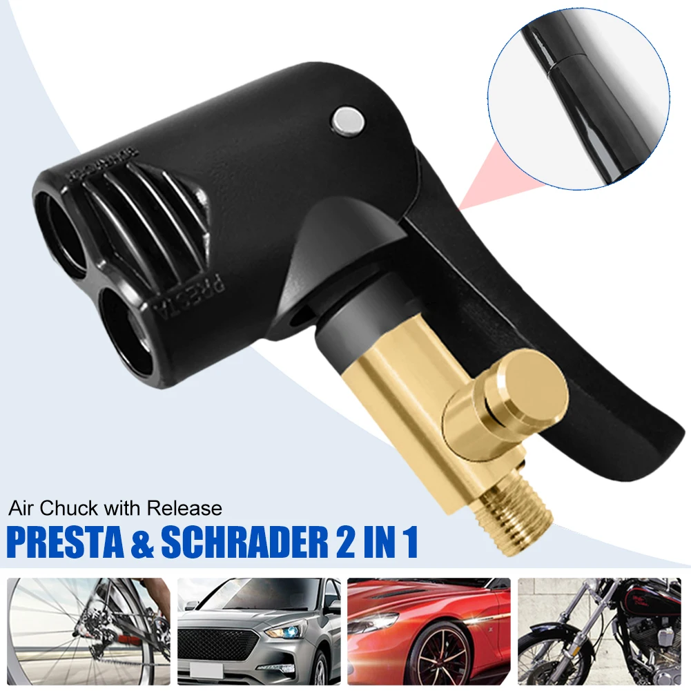 

New Auto Tire Valve Pump Nozzle Clamp Deflated Car Motorcycle Bike Air Chuck Inflator Inflatable Pump Adapter Thread Connector