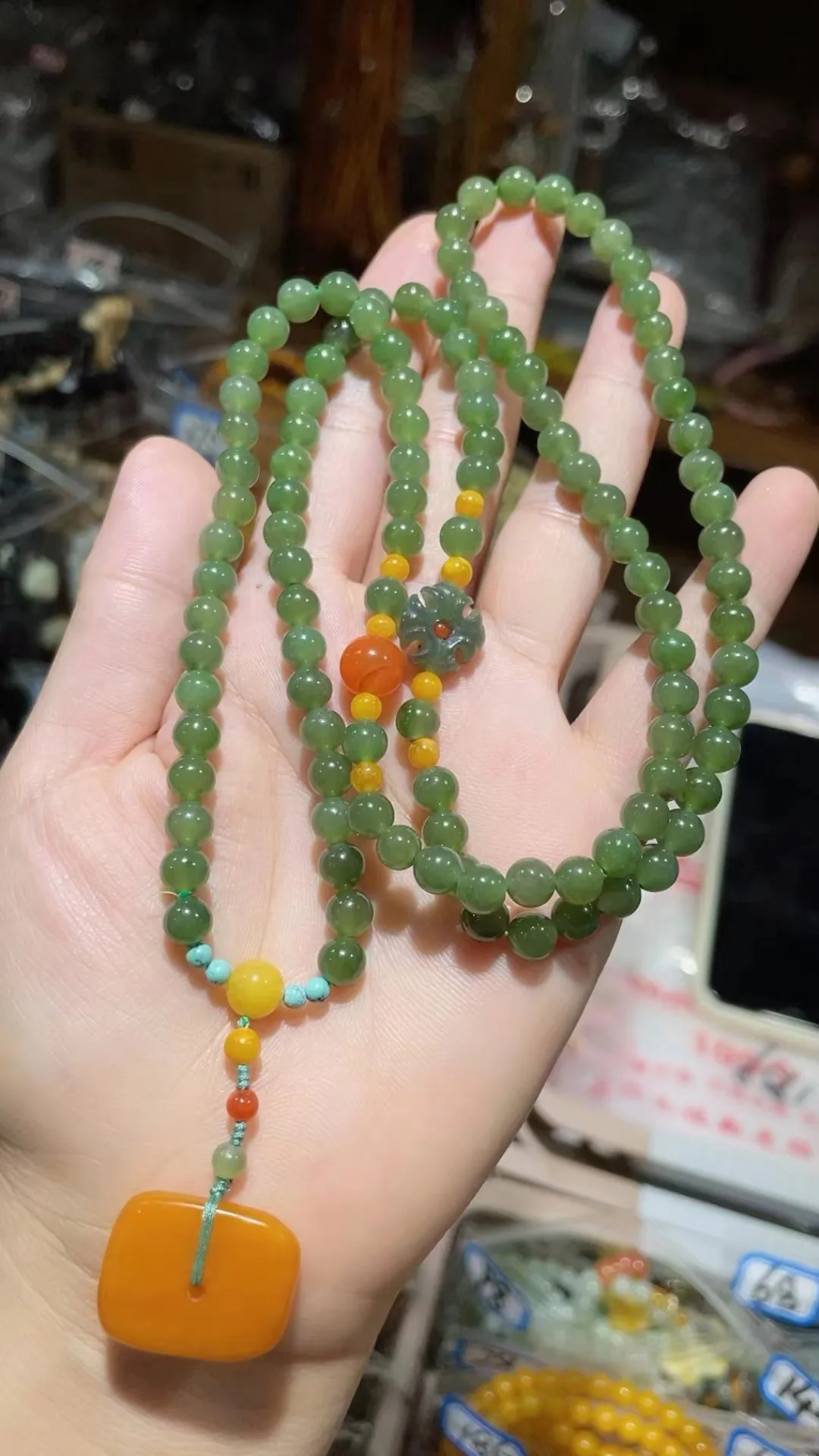 Резная 6-миллиметровая цепочка из натурального 100% зеленого нефрита hetian с