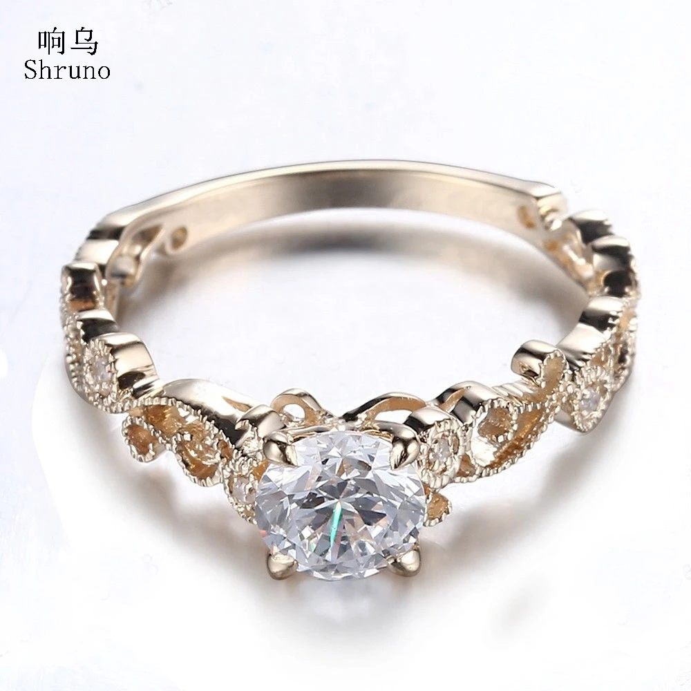 

Shruno Moissanite 925 Sterling Silver Rings for Women 5.5mm Round Moissanite Diamonds Ring Engagement Wedding Bride anniversary