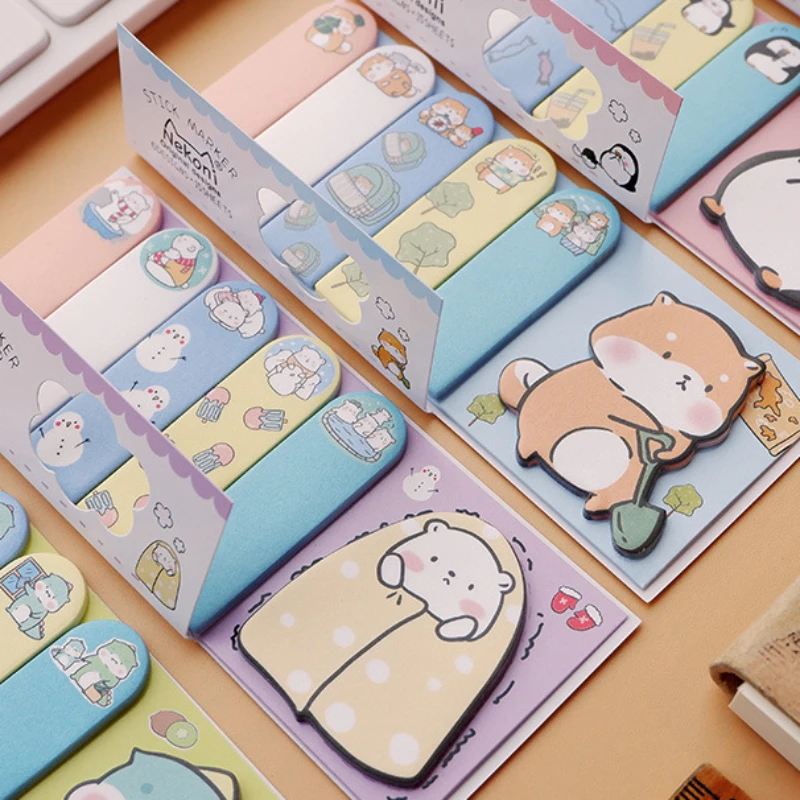 

6 упаковок всего 540 листов Kawaii мультфильм животных милые красочные N Times наклейки Набор 5*12,5 см DIY указательный бумажный маркер Примечания