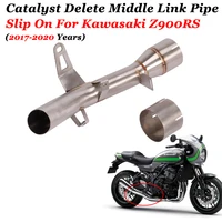 slip on for kawasaki z900rs z900 rs 2017 2020 motorcycle exhaust decat eliminator down tube middle link pipe catalyst delete