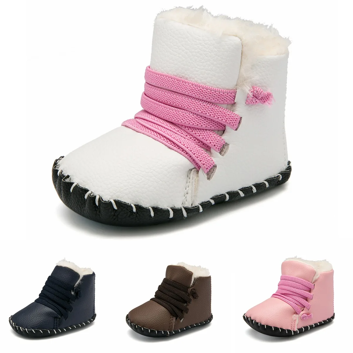 Unisex Baby Shoes For Boy And Girls Newborn Bootie Winter Warm Infant Toddler Crib Shoes Classic Floor First Walkers