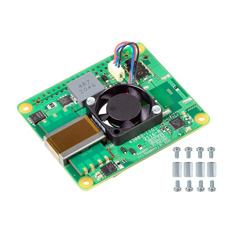 

Waveshare для Raspberry Pi POE + HAT 4/3B +, поддерживает стандарт Poe 802.3At с 5 В DC/4A, с управляемым бесщеточным охлаждающим вентилятором