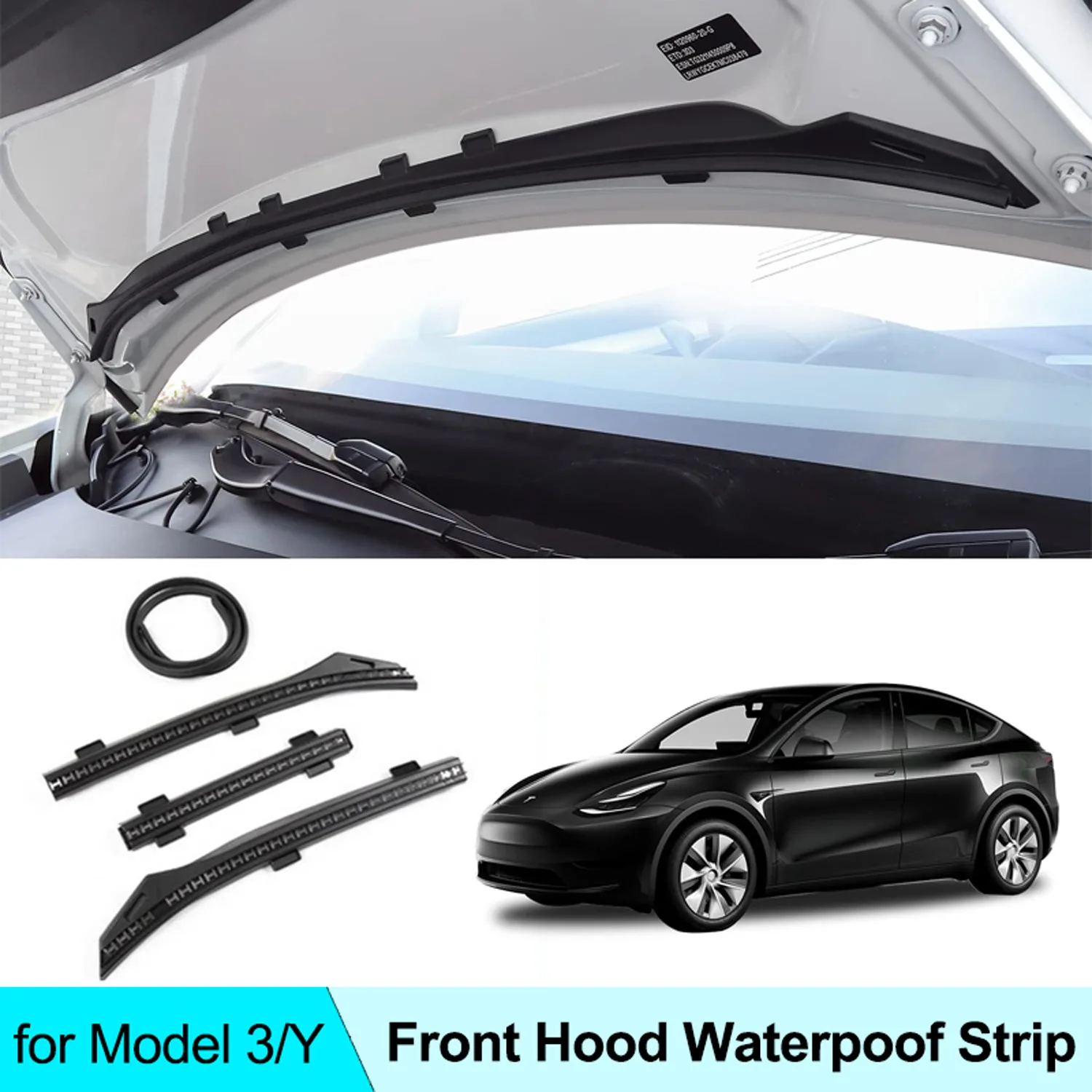 

For Tesla Model 3/Y Front Hood Weather Strip Rubber Seal Protector Guard Strip Front Hood Trunk Protector Cover accessories