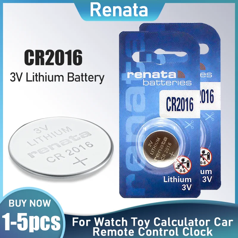 1-5 шт. RENATA CR2016 CR 2016 3 в литиевая батарейка Кнопочная монетка для пульта