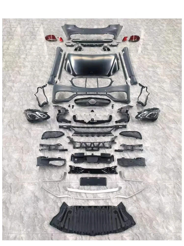 Фото Полный комплект обвеса для E-Class W212 2009-2013, обновление до стиля E63: передний и задний бамперы, решетка радиатора, блок фар №2