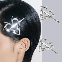 hip hop metal love heart hairpins korean trendy cool girls side clip women geometric unique design silver color brarrettes