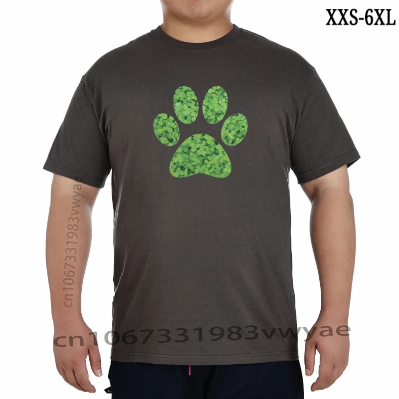 

St Patricks Day Dog Paw Black Adult TShirt Male Female Tee Shirt XXS-6XL