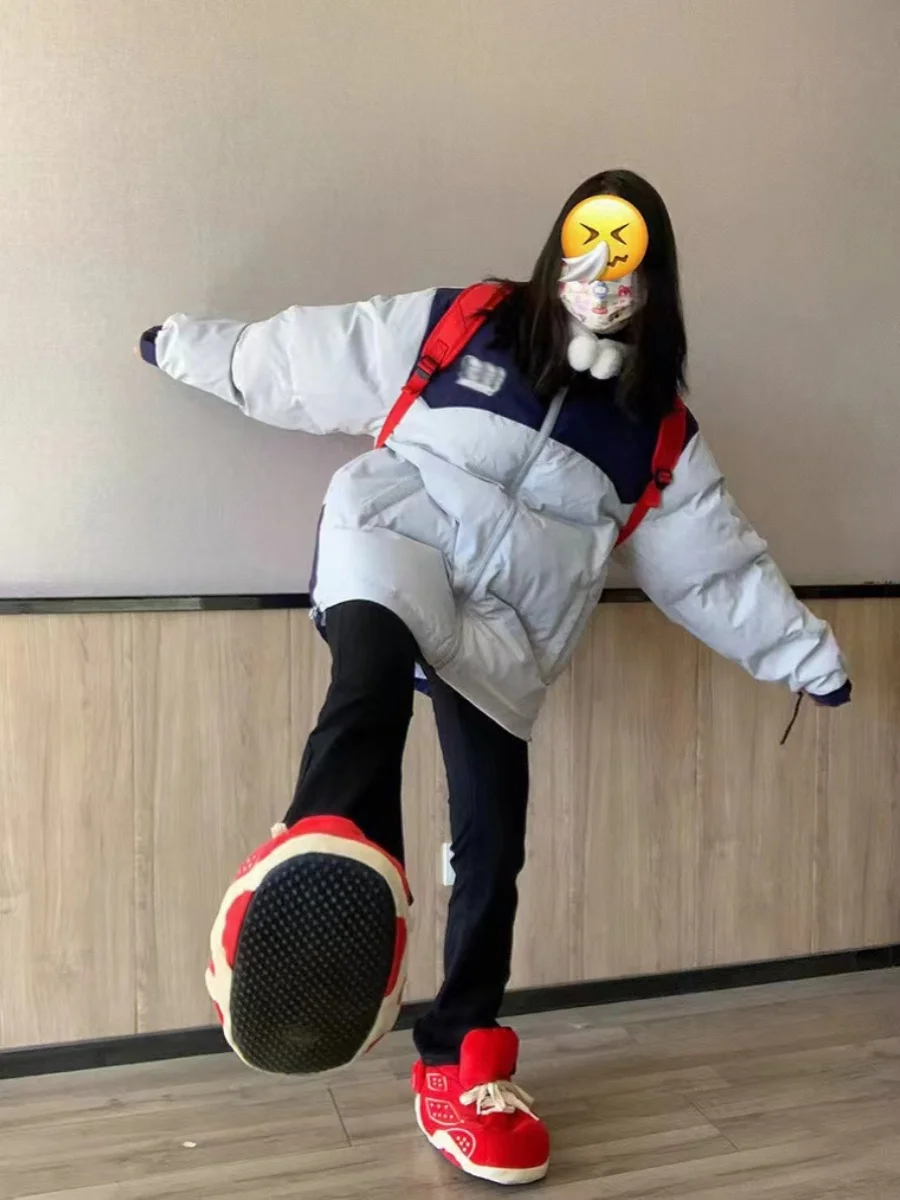 Пуховик женский зимний в стиле ретро с хлопковой подкладкой