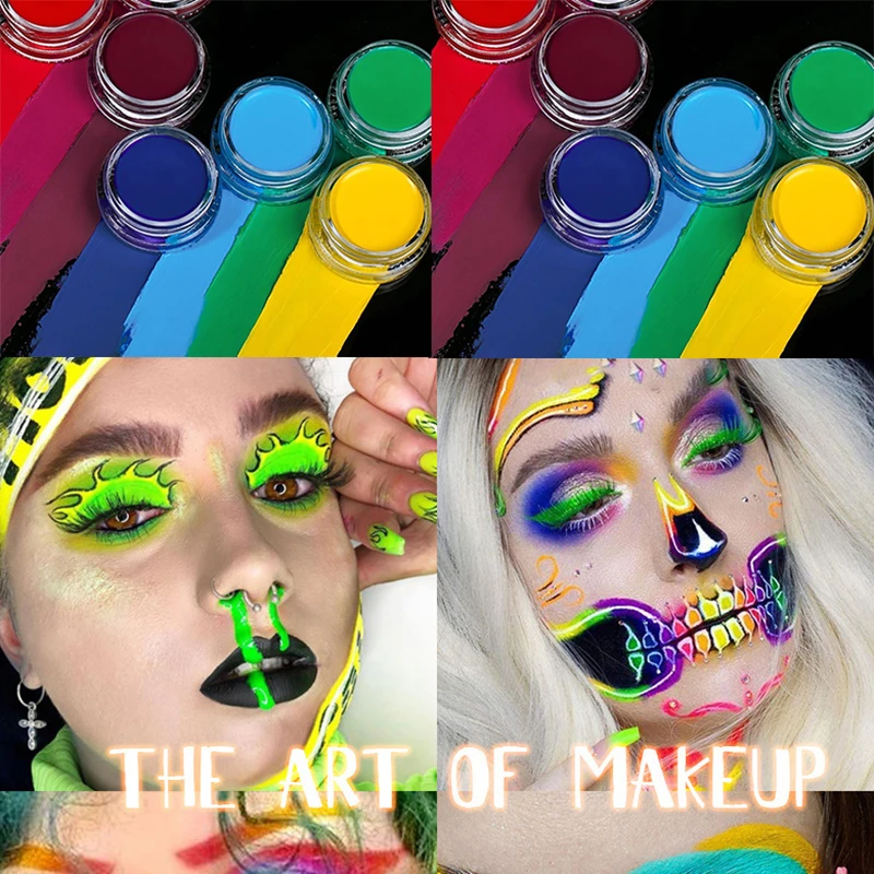 

12 Colors Fluorescent Eyeliner UV Light Neon Eyeliner Paste Makeup Cosmetic Waterproof White Yellow Green Eye Liner Cream