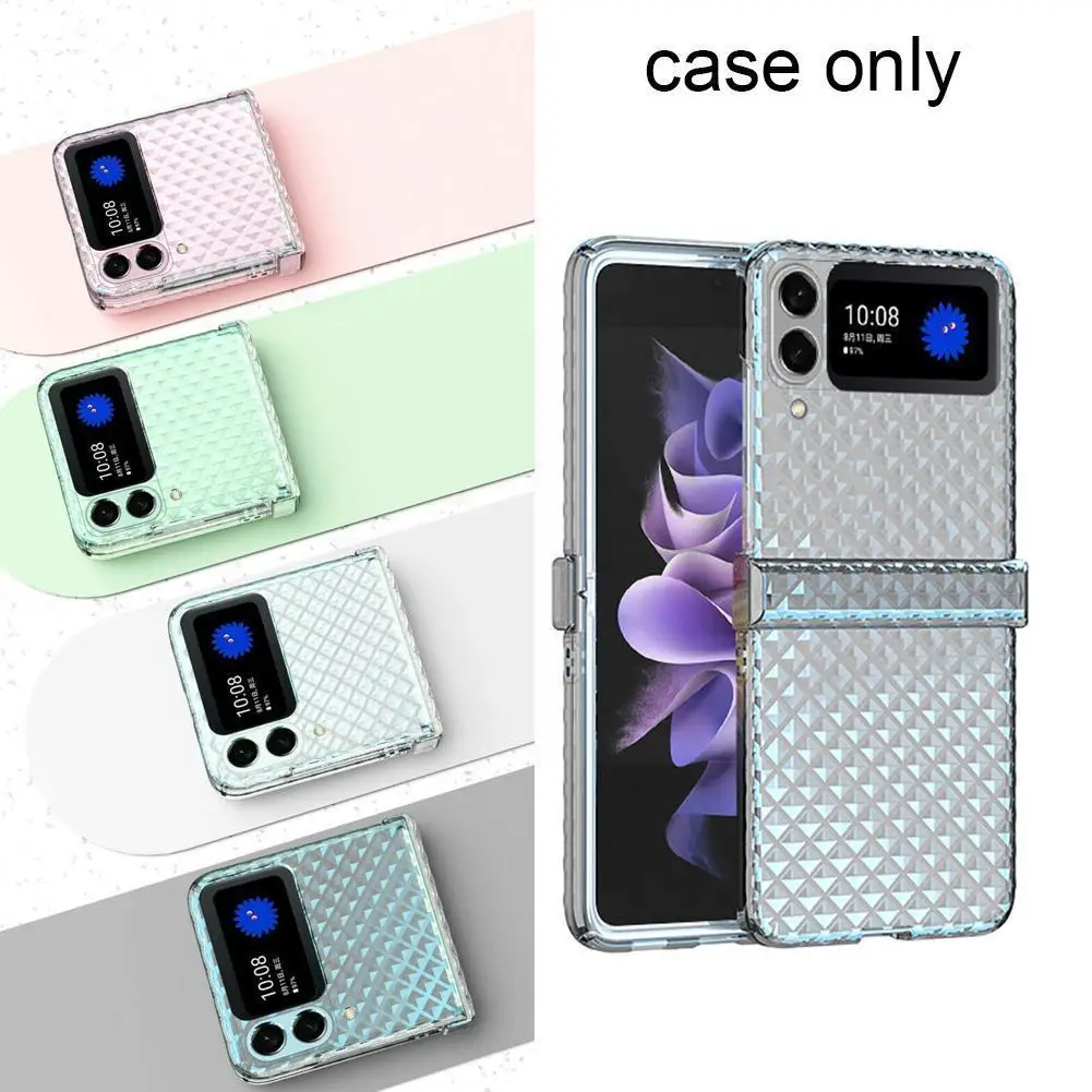 

Slim Soft Phone Case For Samsung Galaxy Z Flip 3 5G Transparent Symphony Hinge Folding Phone Case Anti-seismic Anti-fall K1W2
