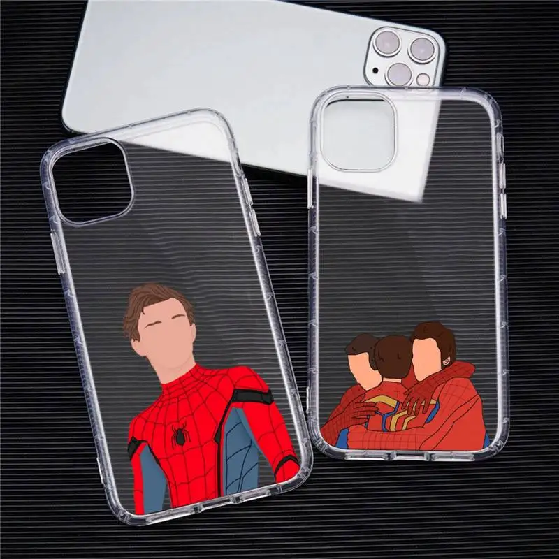 

Marvel Tom Holland The Spider man No Way Home Phone Case Transparent For iphone 13 12 11 Pro Max Mini XS Max 8 Plus X SE 2020 XR
