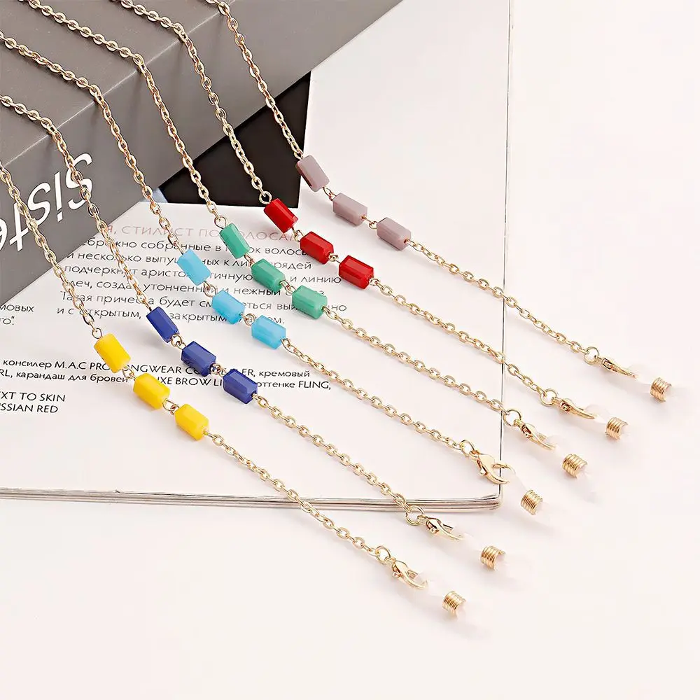 

Fashion Resin Square Glasses Chain Glasses Lanyards Eyeglasses Strap Cord Holder Mask Anti-lost Accessories