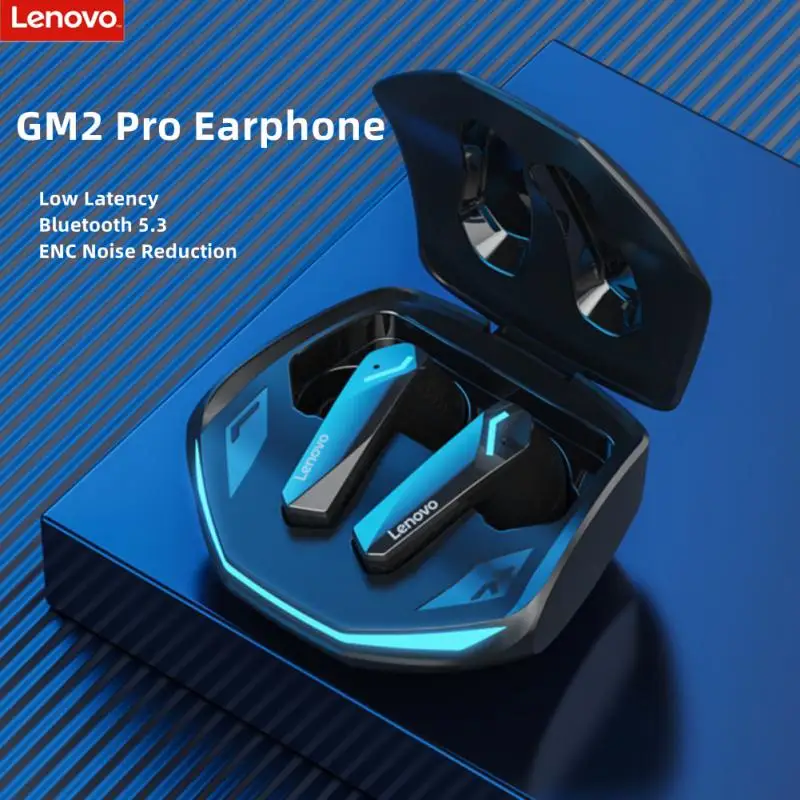 

Оригинальные наушники Lenovo GM2 Pro с микрофоном, игровые Беспроводные наушники с низкой задержкой, Bluetooth 5,3, гарнитура HD ENC с шумоподавлением