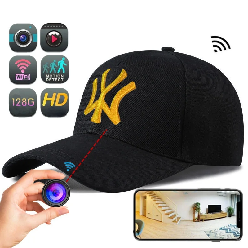 

1080P Full HD Wireless WIFI Mini Camera Baseball Cap Camera Wide Angle Sports Outdoor Camera Bicycle Riding Cam Recorder