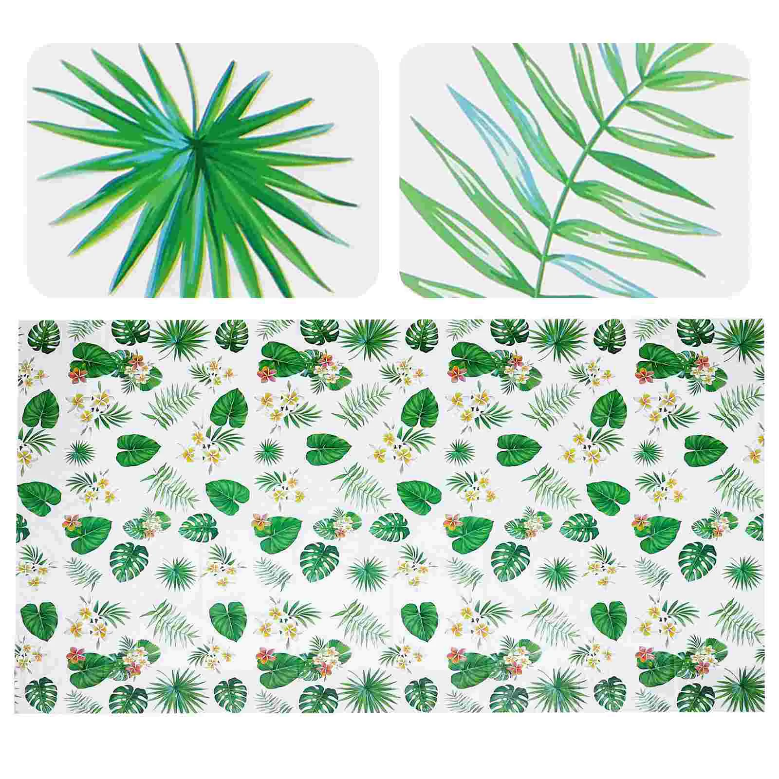 

Tablecloth Table Party Cover Hawaiian Palm Leaves Waterproof Covers Luau Dinner Home Pattern Supplies Desk Hawaii Tablecloths