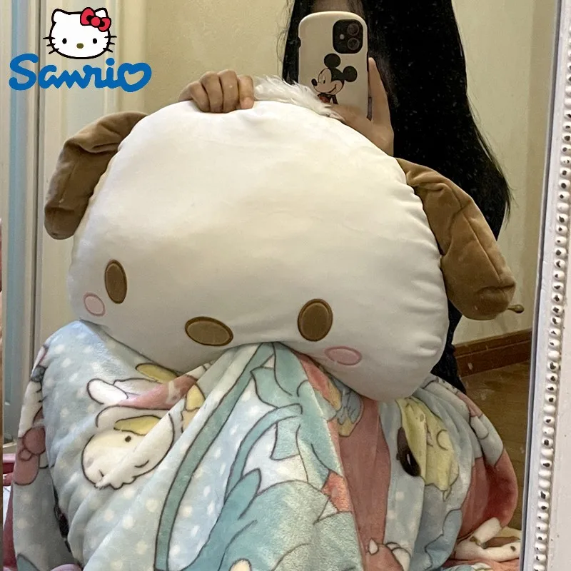 

Large Size Sanrio Pochacco Headrest Car Pillow Stuffed Doll Kuromi kawaii Dog Pochacco Plush Toys Sofa Cushion Birthday Gift New