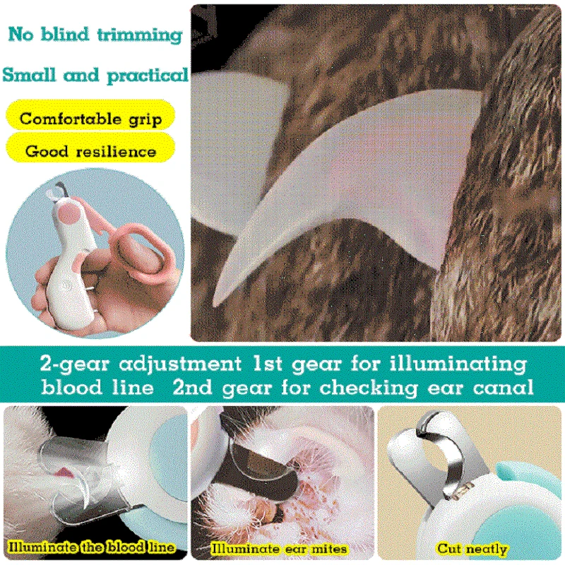 

New Pet Nail Scissors Professional Cat Dog Nail Toe Claw Clipper Scissor Led Light Cat Claw Nail Trimmer Animals Pet Suppli