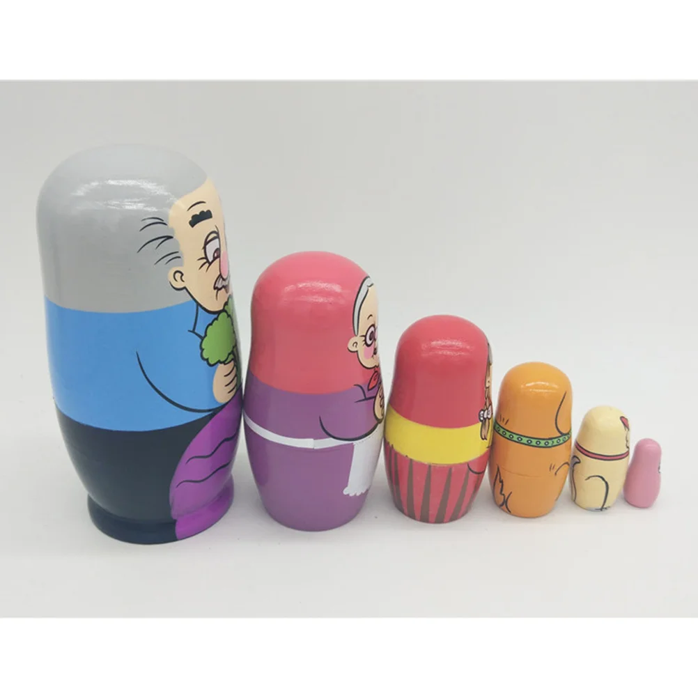 6 шт. красивые Деревянные российские гнездовые куклы ручной работы подарок