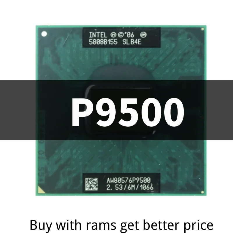 

Core 2 Duo Mobile P9500 SLB4E SLGE8 2,5 ГГц двухъядерный двухпотоковый ЦПУ Процессор 6 Мб 25 Вт Разъем P