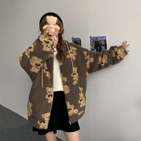 spring womens hoodies cute teddy coat women harajuku loose kawaii korean sweatshirt oversized new hoodie streetwear 2021 fashion