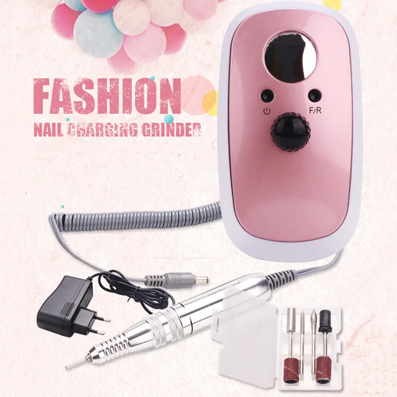 Electric Machine Nail Drill 25000RPM Rechargeable Nail Polish Sander Machine Pedicure Milling UV Gel Polish File Remover Drill