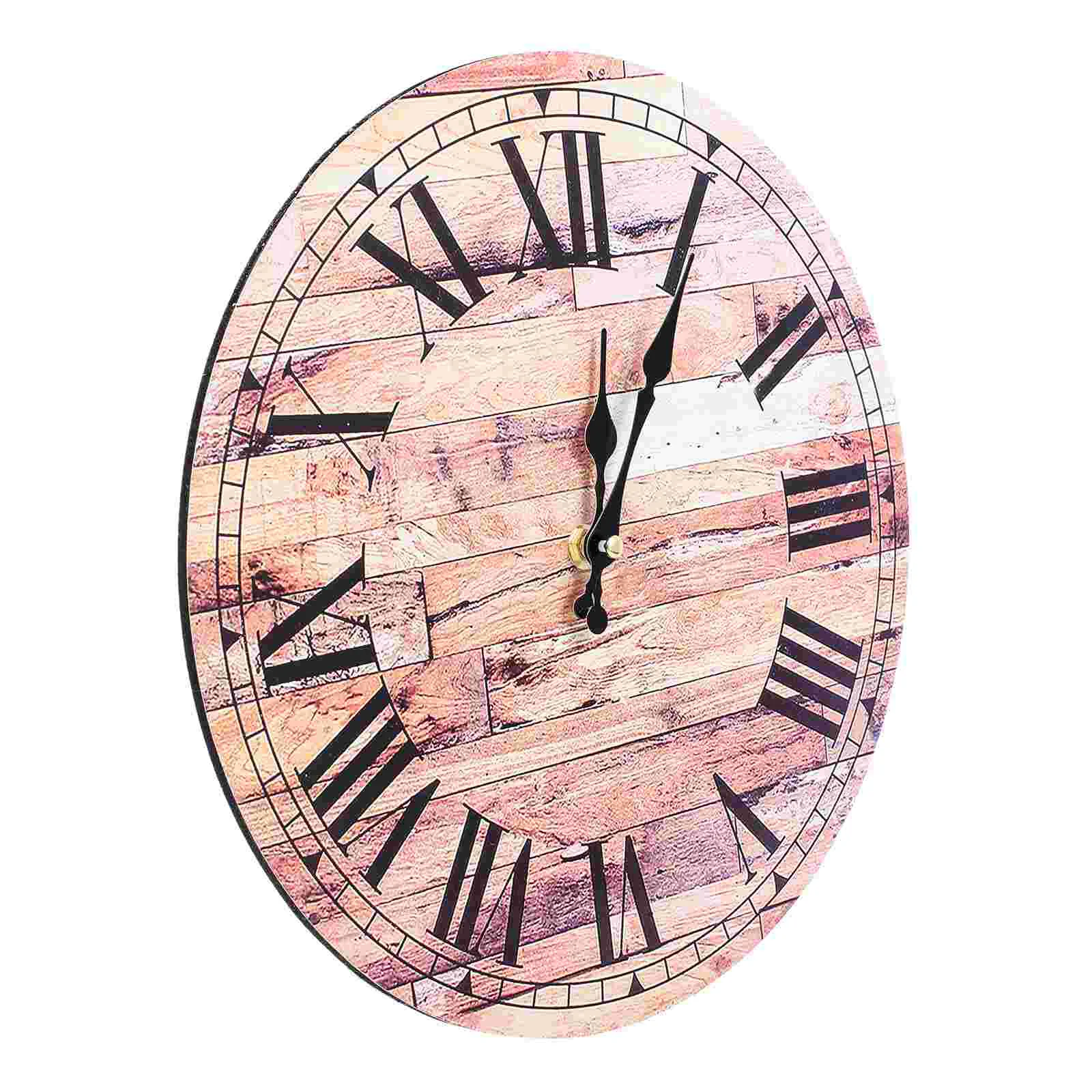 

Simple Round Clock Quiet Movement MDF Clock Home Wall Hanging Clock Adornment