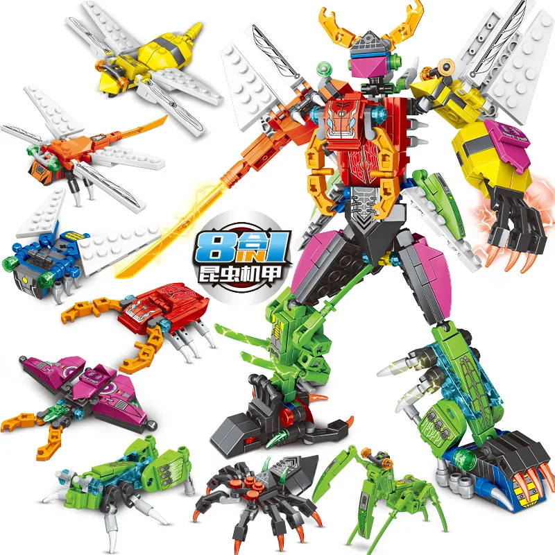 

8 шт., Детский конструктор «робот»