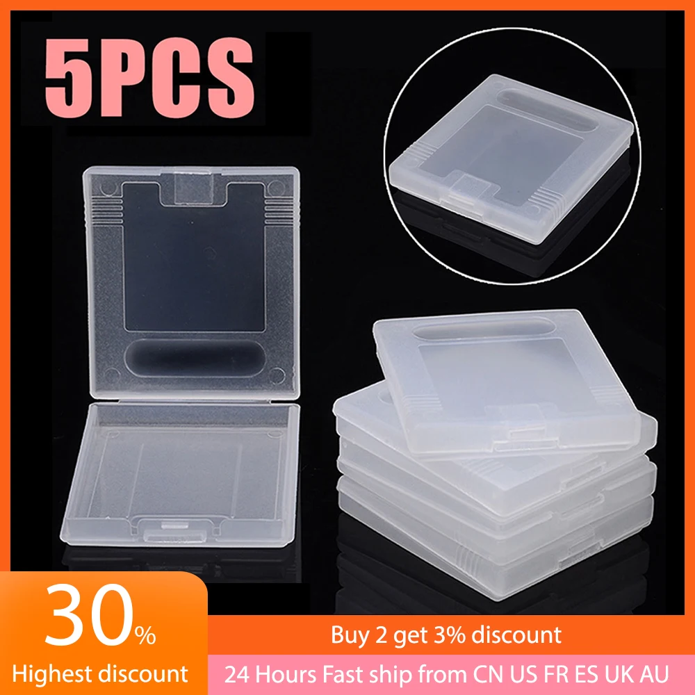 5pcs Plastic Game Card Cases for Nintendo Game Boy Color GBC Dust Cover Cartridge Gaming Cards Anti-Dust Clear Protective Box