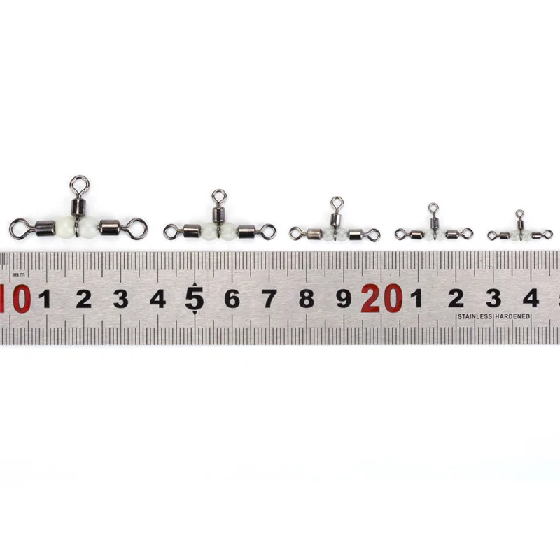 MNFT 100 шт Твердые светящиеся тройные Вертлюги 3-ходовые рыболовные