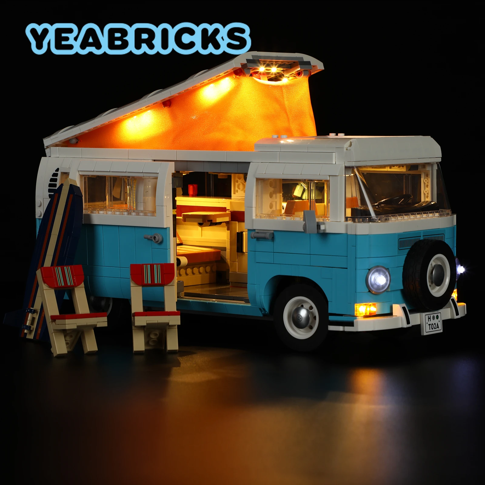 

YEABRICKS LED Light Kit for 10279 T2 Camper Van Building Blocks Set (NOT Include The Model) Toys for Children
