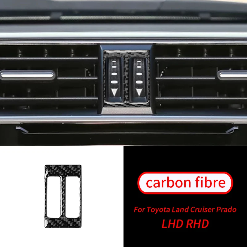 

For Toyota Land Cruiser Prado 2010-2018 1Pcs Real Carbon Fiber Center Air Vent Switch Sticker Trim Car Interior Accessories