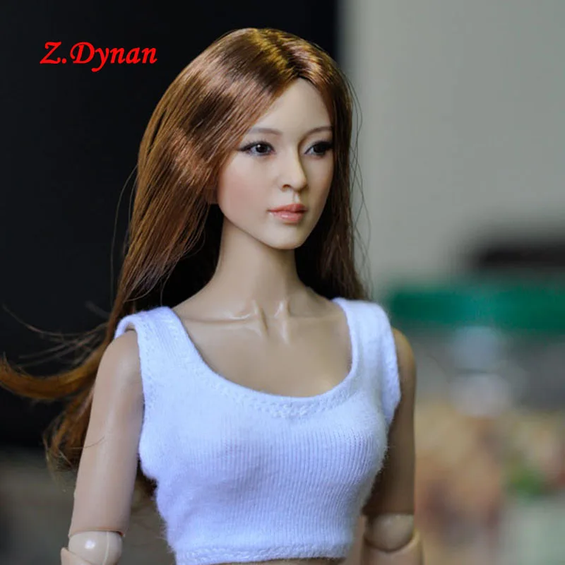 

KUMIK KM13-31 1/6 Scale Female Soldier Long Hair Straight Hair Head Sculpt for 12 Inch Action Figure Jiaou Doll