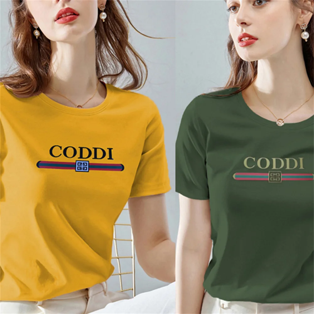 

2 Pack t-shirt Women Korean fashion casual short-sleeved women's t-shirt 2022 new summer print top