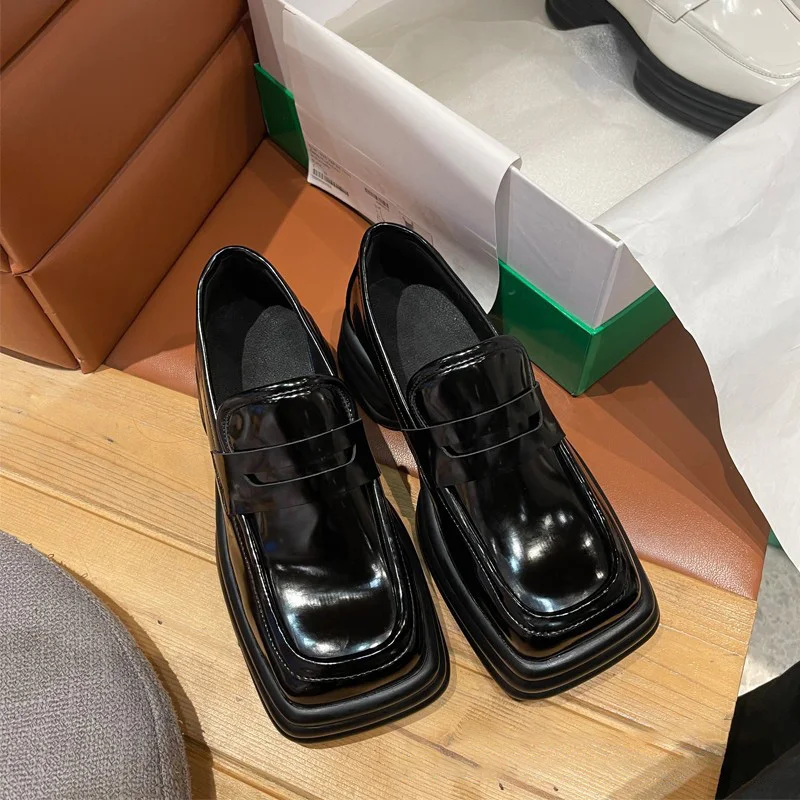 

Women Pumps British Style Platforms Thick Vintage Mary Janes Ladies Spring Autumn Square Toe Casual Lovly Shoes Girls