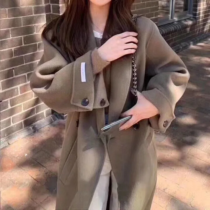 Осень-зима 2022 новое двустороннее кашемировое пальто из чистой 100% шерсти длинное