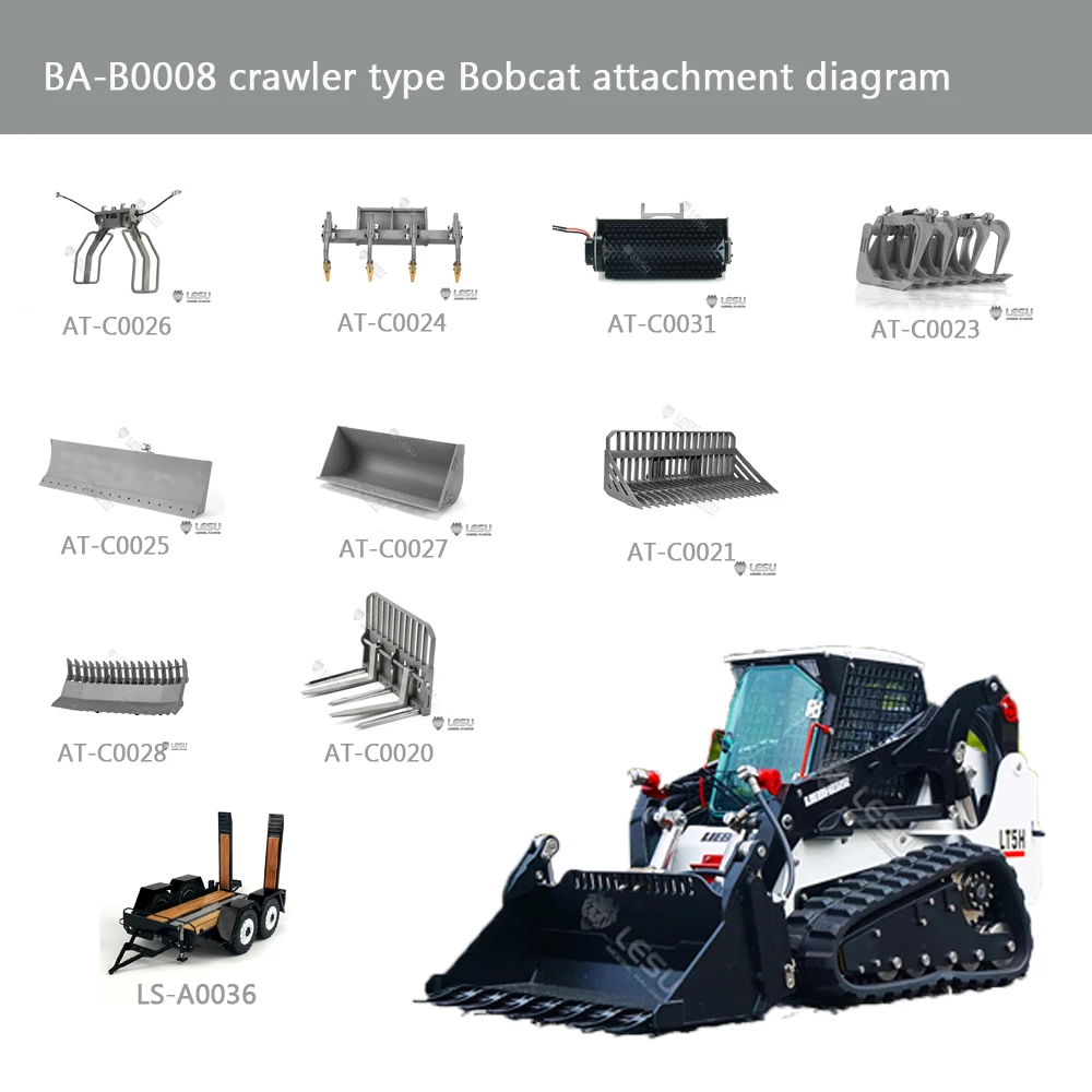 LESU RC1/14 модель гусеничного погрузчика Bobcat строительная гидравлическая техника