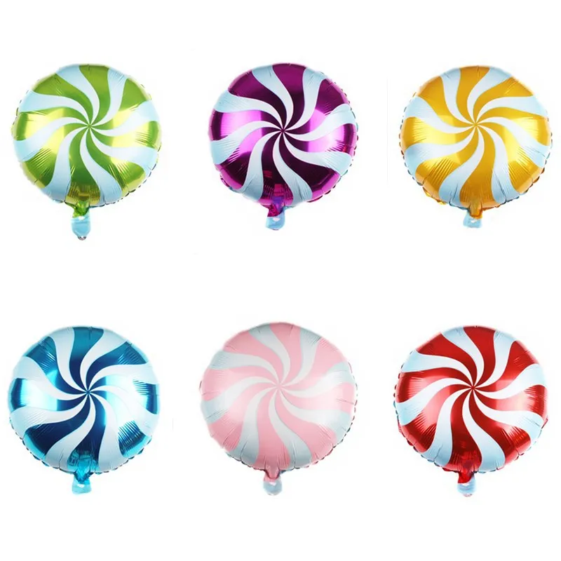 

18Inch Windmill Candy Lollipop Aluminum Film Balloon Wedding Decorations Baby Gift For Happy Birthday Party Decoration Balloons