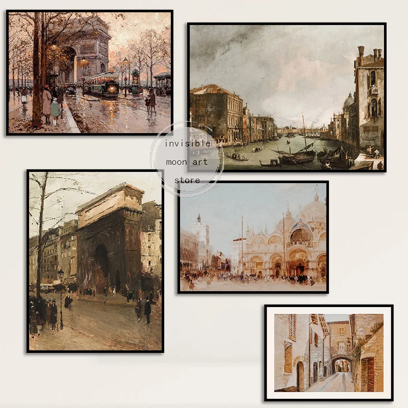 Винтажная антикварная архитектура и городской пейзаж богемный венецианский