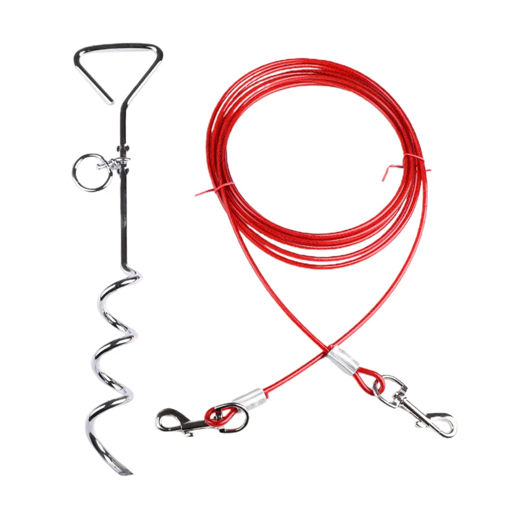 

2pcs Dog Stake Tie Out Outdoor Ground Yard Camping Spiral Anchor Stake