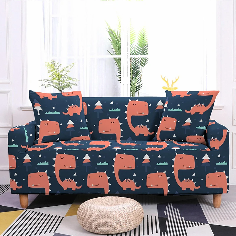 

Dinosaur Sofa Cover Protector L Shape Corner Sofa Covers for Living Room Elastic Strech Sofa Cover Couch Slipcovers 1/2/3/4 Seat