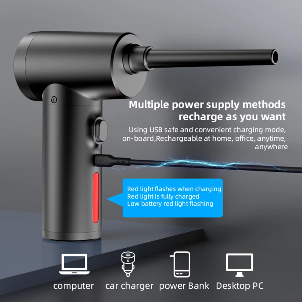 

Electric Air Blower for Computer Cleaner with Detachable Nozzle USB Charging Cordless Air Duster Swimming Ring Inflatable Toy