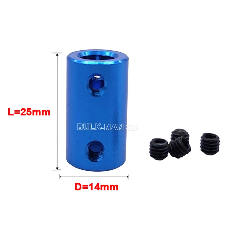 

Жесткий алюминиевый соединитель вала 3D BulkMan D14L25, высота соединения 25 мм для шагового двигателя, детали для 3D-принтеров
