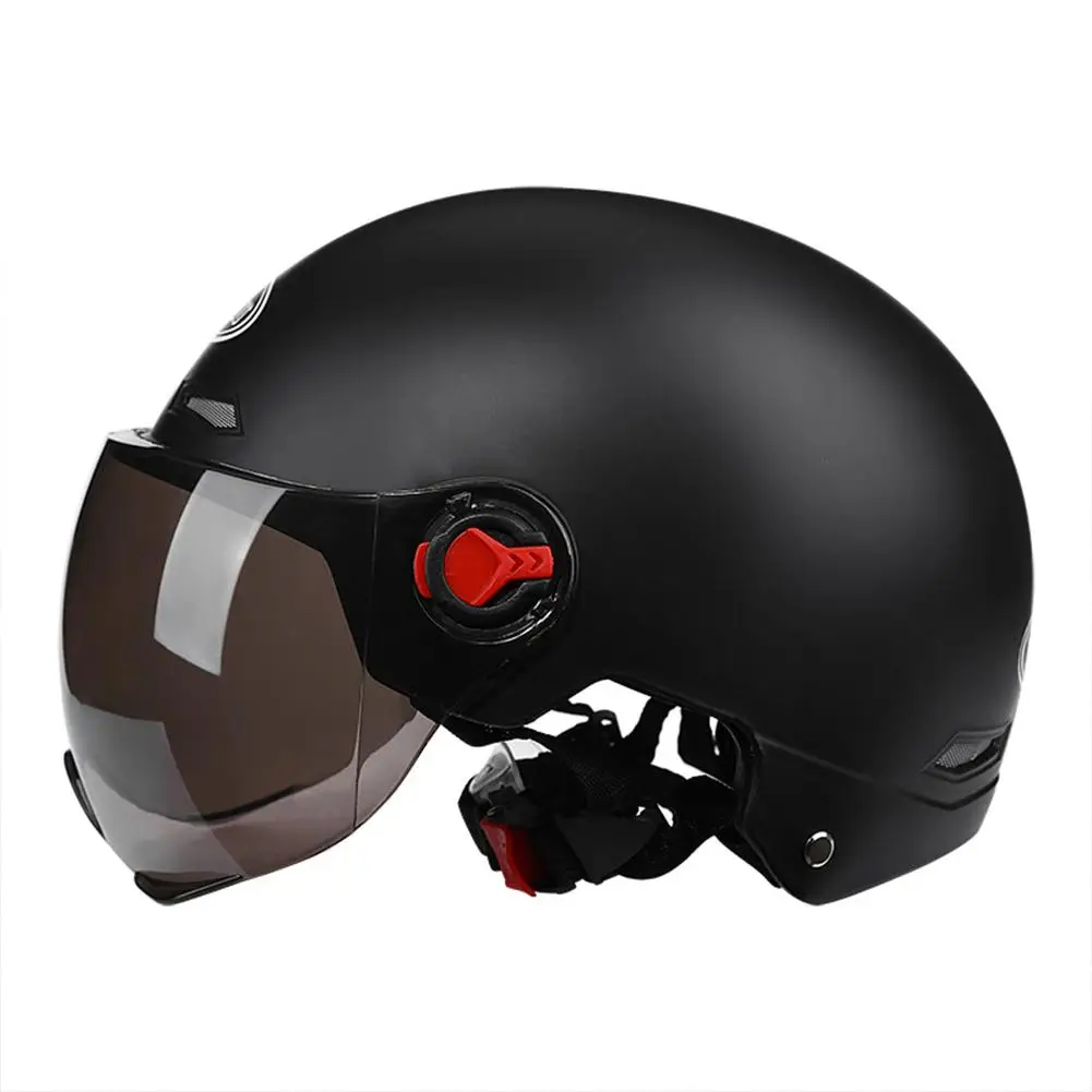 

Men Women Electric Motorcycle Crash Helmet Breathable Summer Riding Hard Hat With Safety Reflective Warning Patch