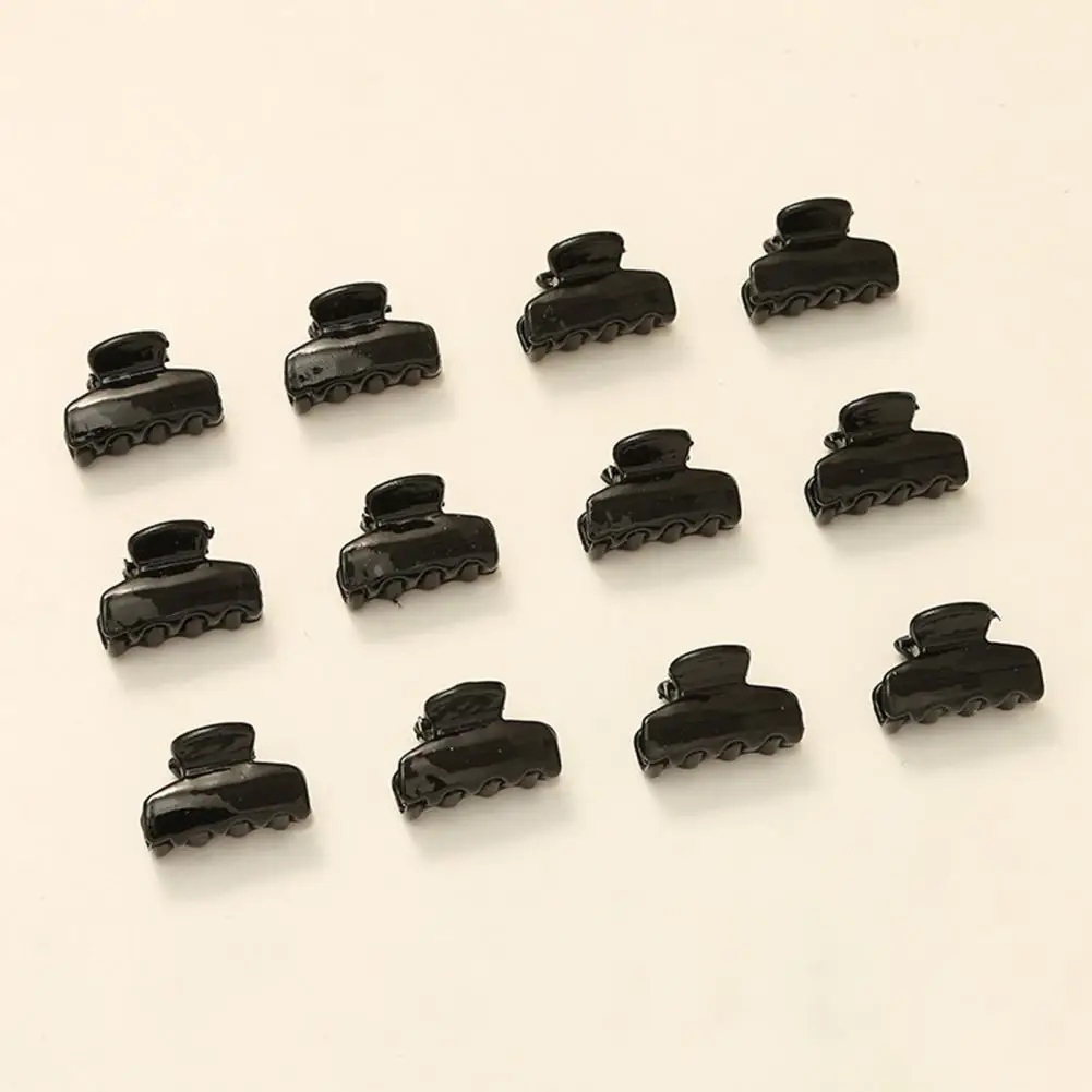 

12 Pcs/Set Great Contrast Color Anti-slip Hair Clip Hair Clip Crossing Tooth Small Size