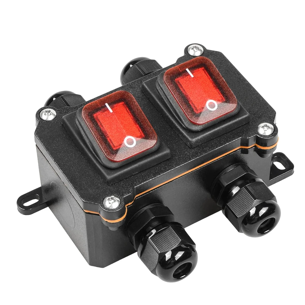 ABILKEEN AC220V 15A/30A двухсторонняя коробка кулисного переключателя с двойным